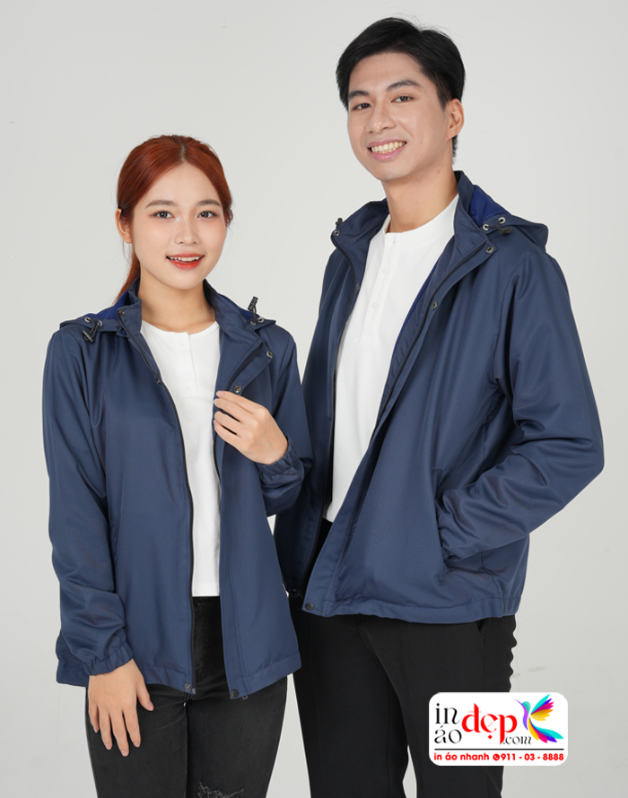 Áo khoác gió mầu xanh than may sẵn