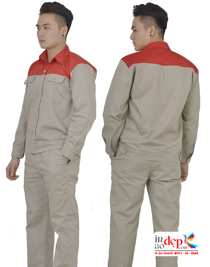 áo bảo hộ ghi phối đỏ