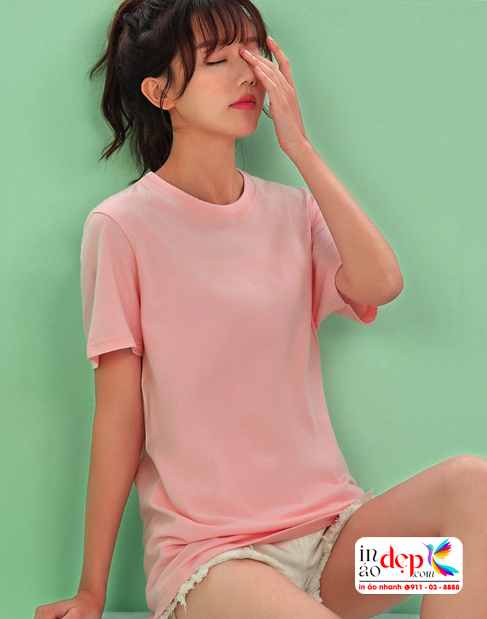 áo thun, áo phông mầu hồng nhạt