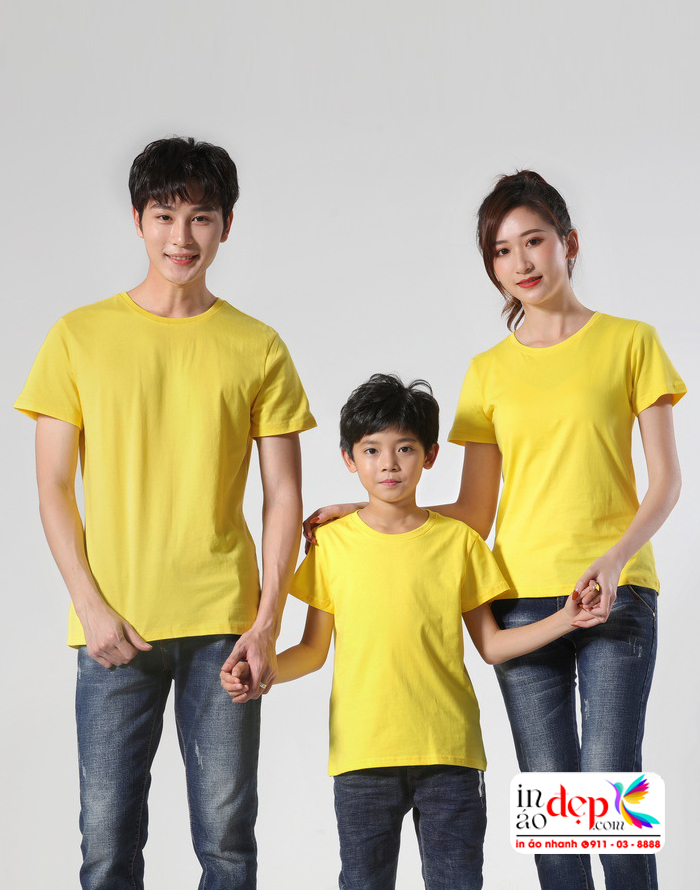 Áo thun, áo phông cổ tròn mầu vàng