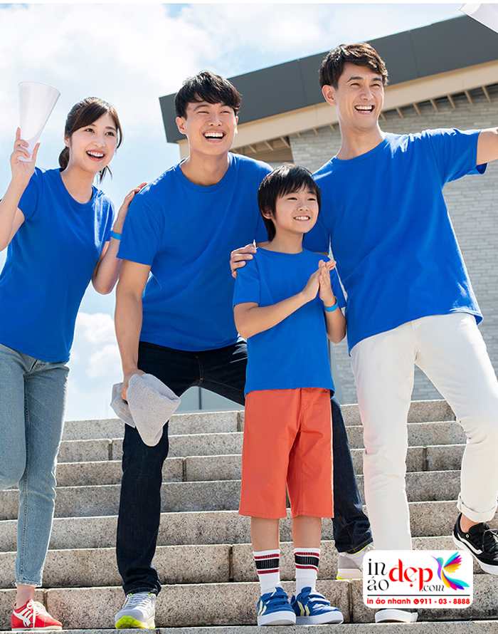 Áo thun, áo phông cổ tròn mầu xanh bích