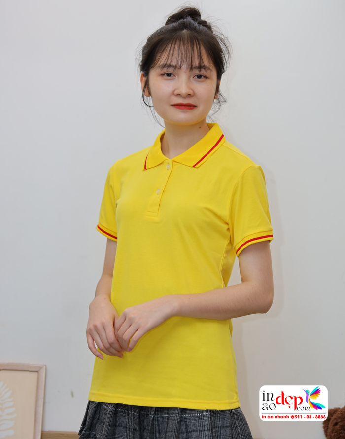 áo polo vàng viền đỏ
