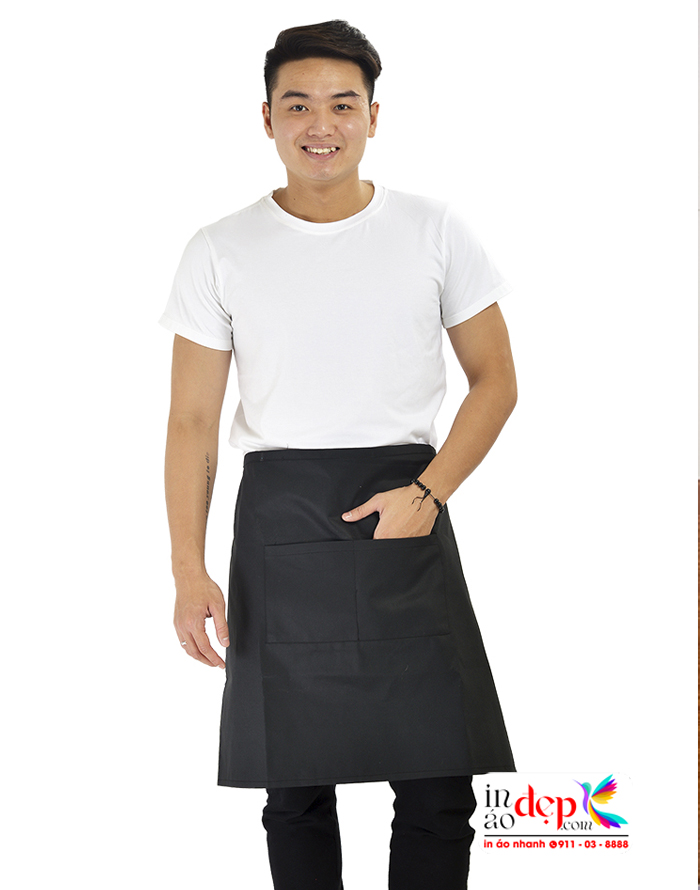 Tạp dề ngắn mầu đen, tạp dề order đẹp may sẵn