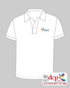 In áo phông đồng phục màu trắng Công ty VNISCO