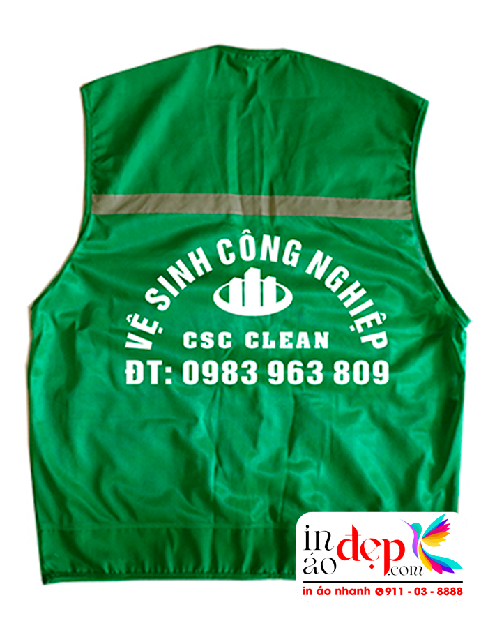In áo gile Công ty Vệ sinh công nghiệp CSC Clean