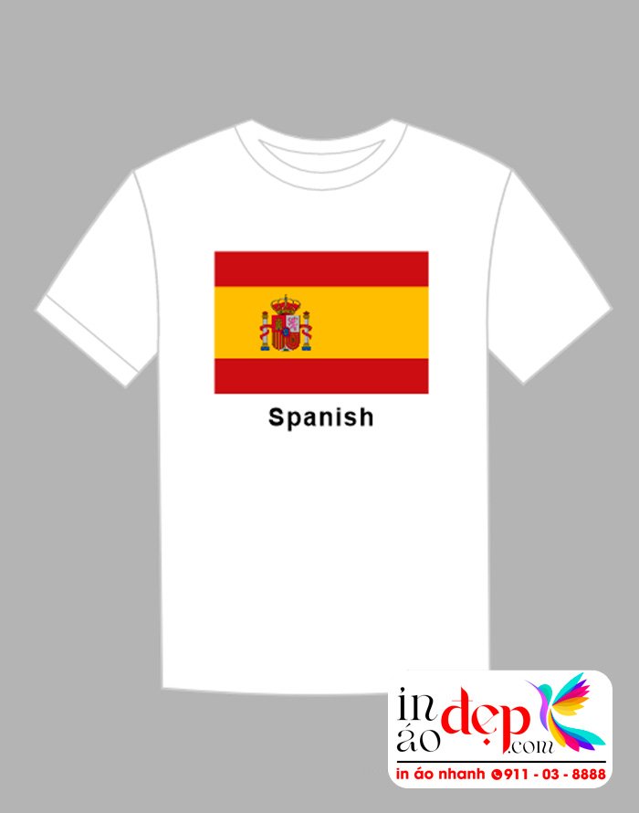 In áo phông đồng phục Cờ Spanish