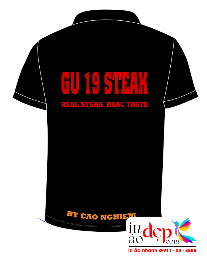 In áo phông đồng phục GU 19 Steak