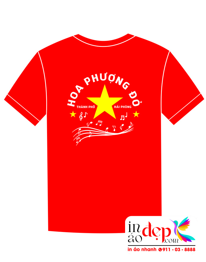 In áo phông đồng phục Thành phố Hoa Phượng Đỏ Hải Phòng