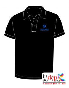 In áo phông màu đen Công ty Nhan Nghia Corporation