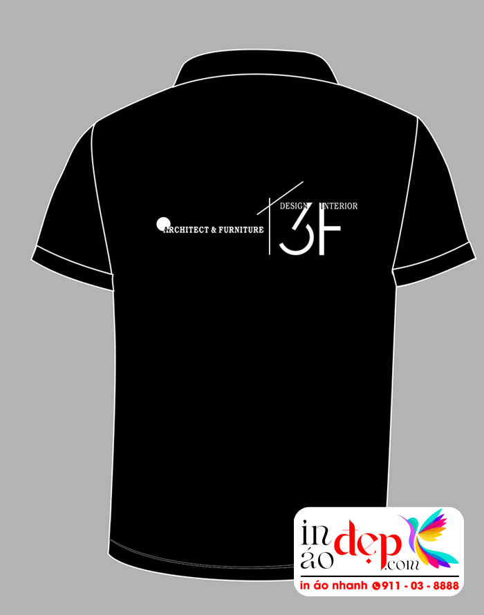 In áo phông phục màu đen Công ty Kiến trúc & Nội thất 3F
