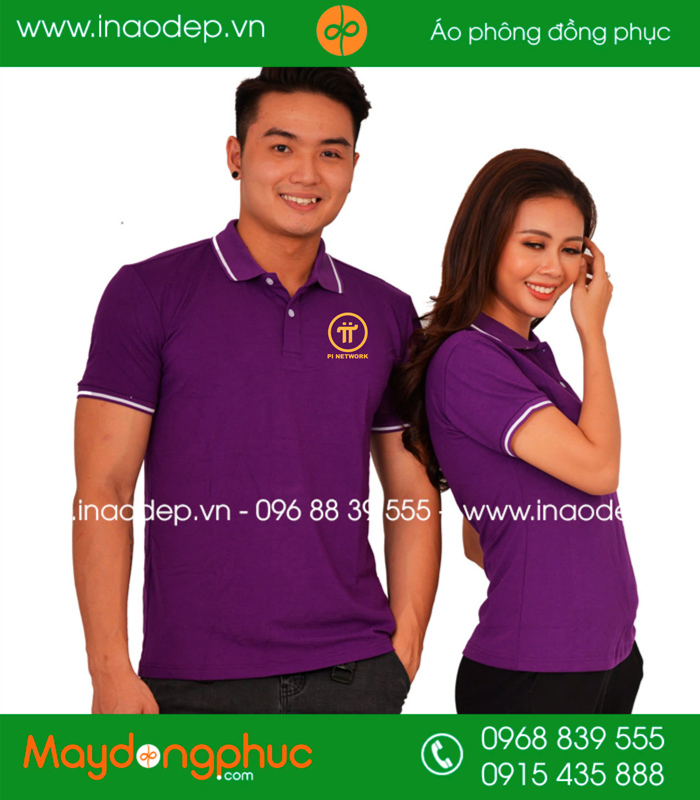 Áo polo in logo Pi