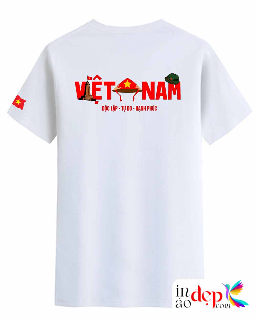 In Áo phông cổ tròn Nhà hát tuổi trẻ Việt Nam - Độc lập - Tự do - Hạnh Phúc