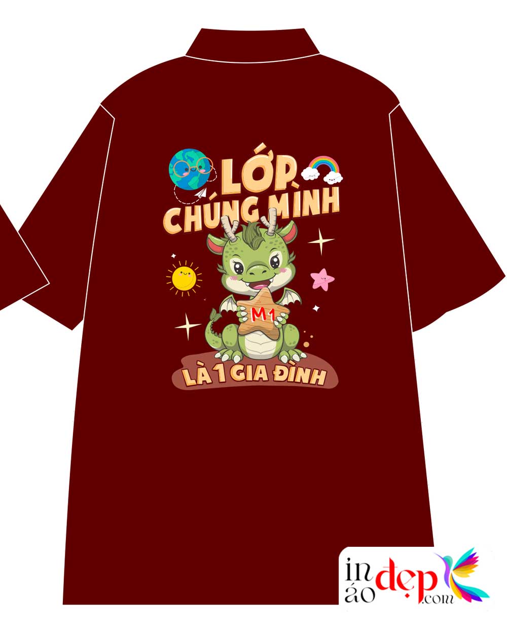 In áo Lớp M1 niên khóa 2023-2027 màu đỏ đô