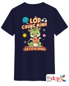 In áo cổ tròn Lớp M1 trường THCS Trưng Vương niên khóa 2023-2027 màu tím than