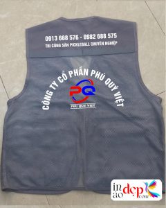 In áo gile Công ty Cổ phần Phú Quý Việt màu xám