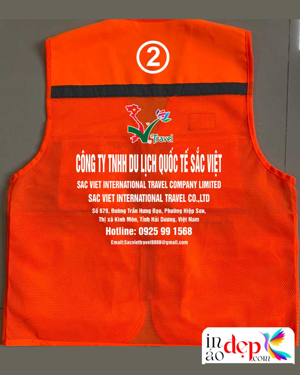 In áo gile Công ty TNHH Du lịch Quốc tế Sắc Việt