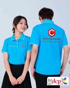 In áo phông Công ty Oli Goat Milk BTNature Châu Đại Dương màu xanh YA