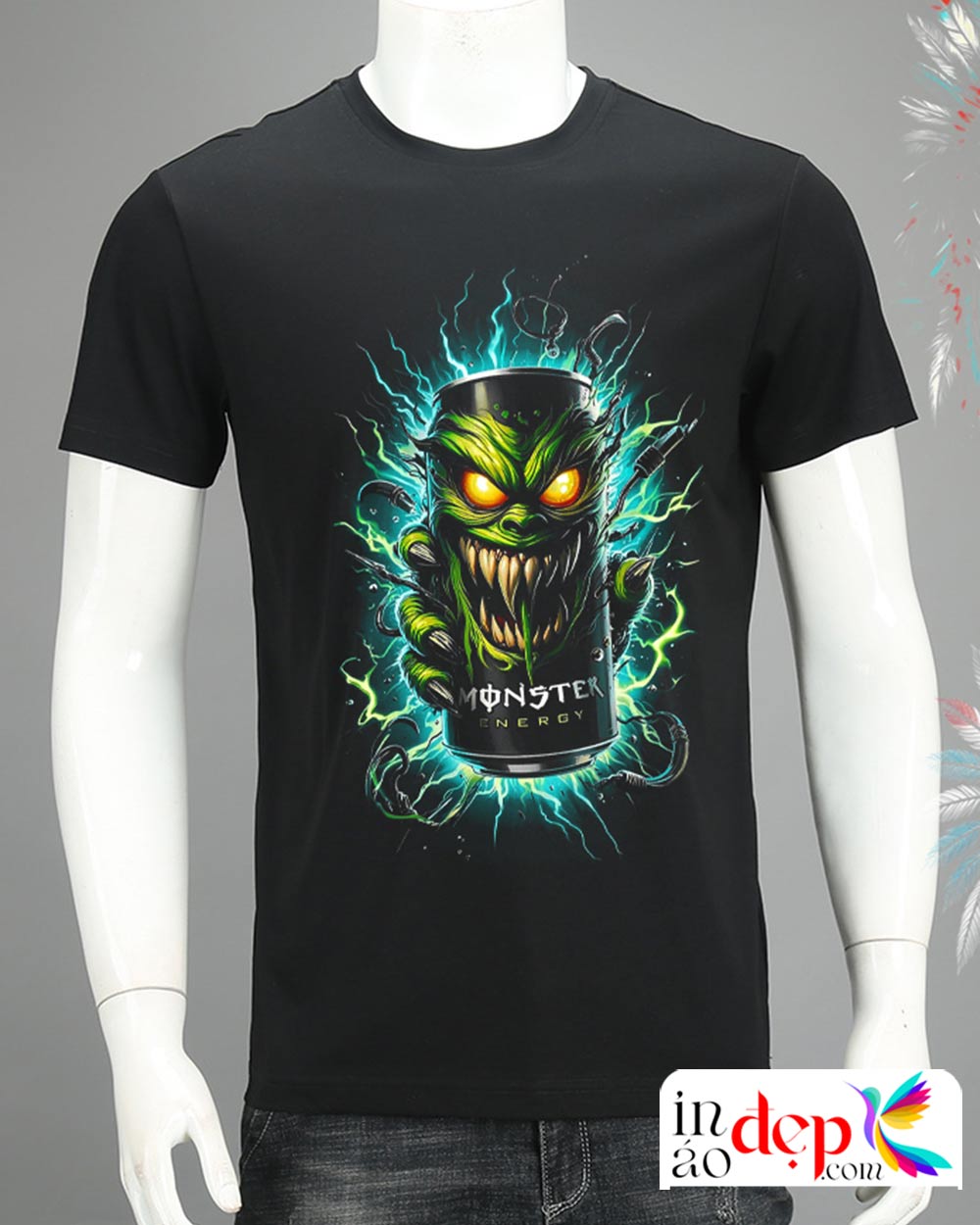 In áo phông In hình lon Monster Energy