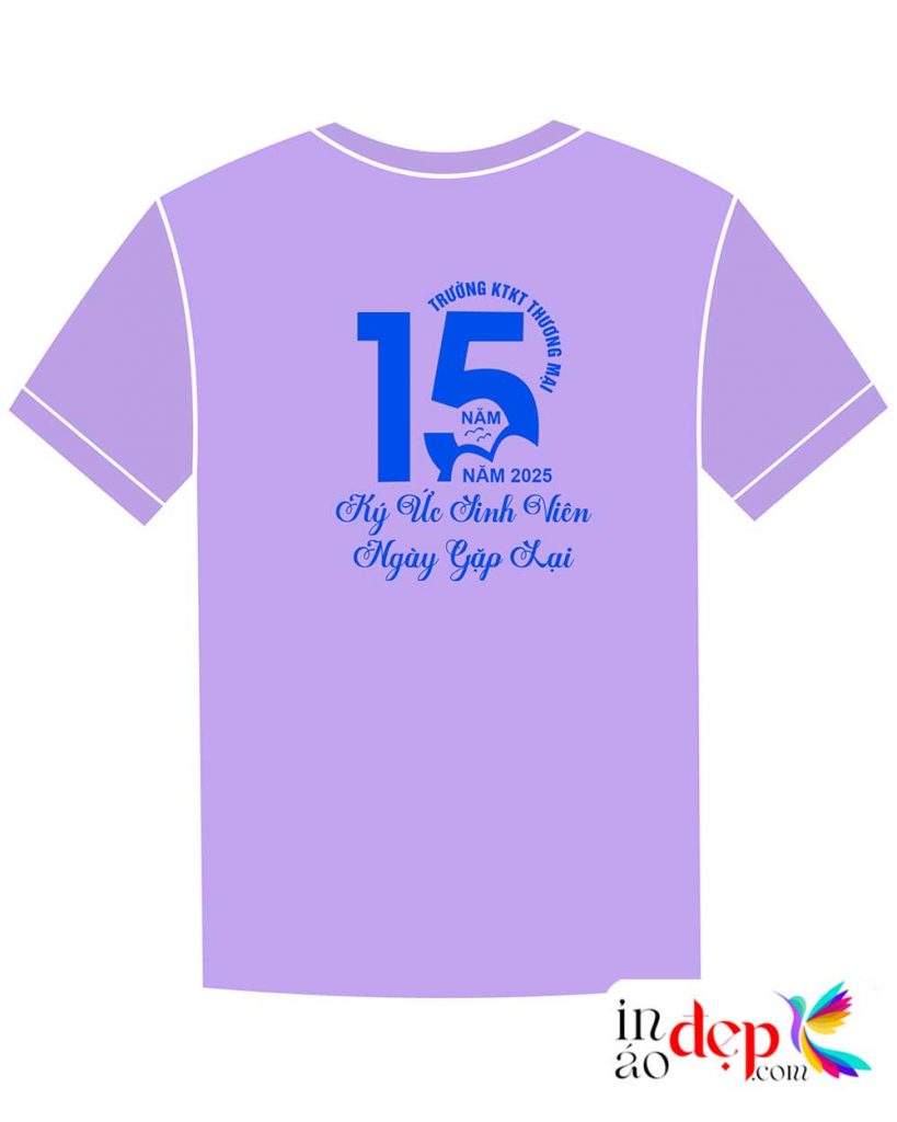 In áo phông Trường KTKT Thương mại kỉ niệm 15 năm
