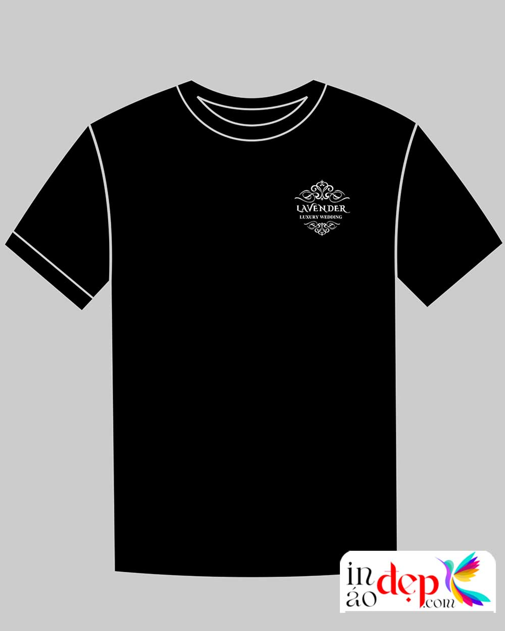 In áo phông cổ tròn Lavender Luxury Wedding