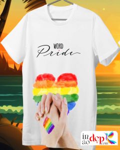 In áo phông cổ tròn Word Pride
