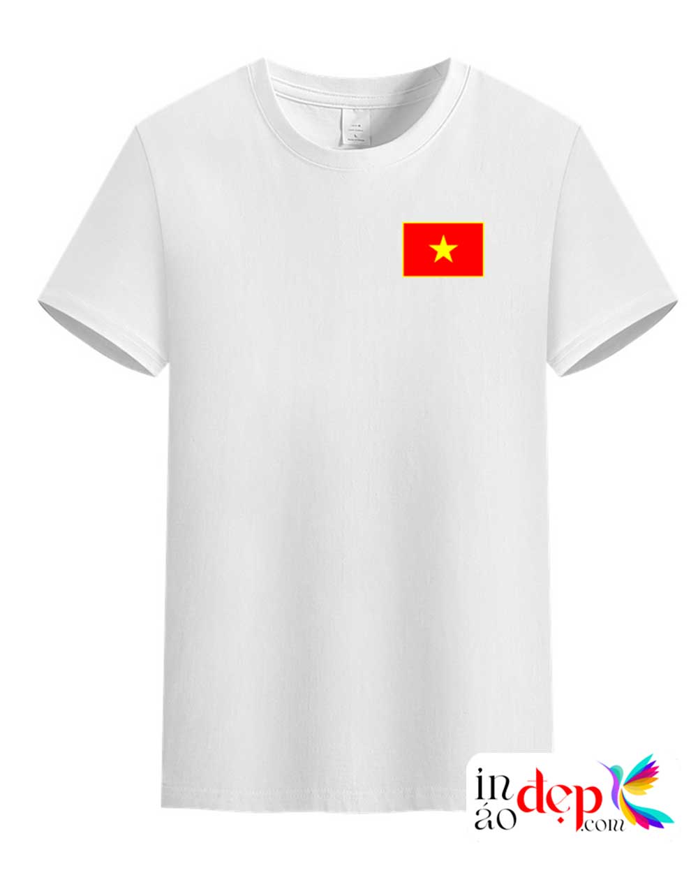 In áo phông cổ tròn màu trắng I Love Vietnam