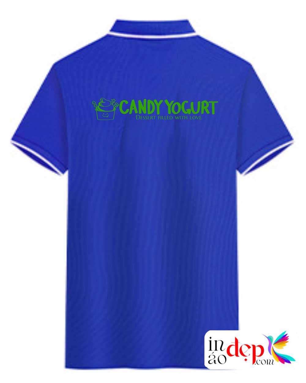 In áo phông đồng phục Candy Yogurt màu xanh YA