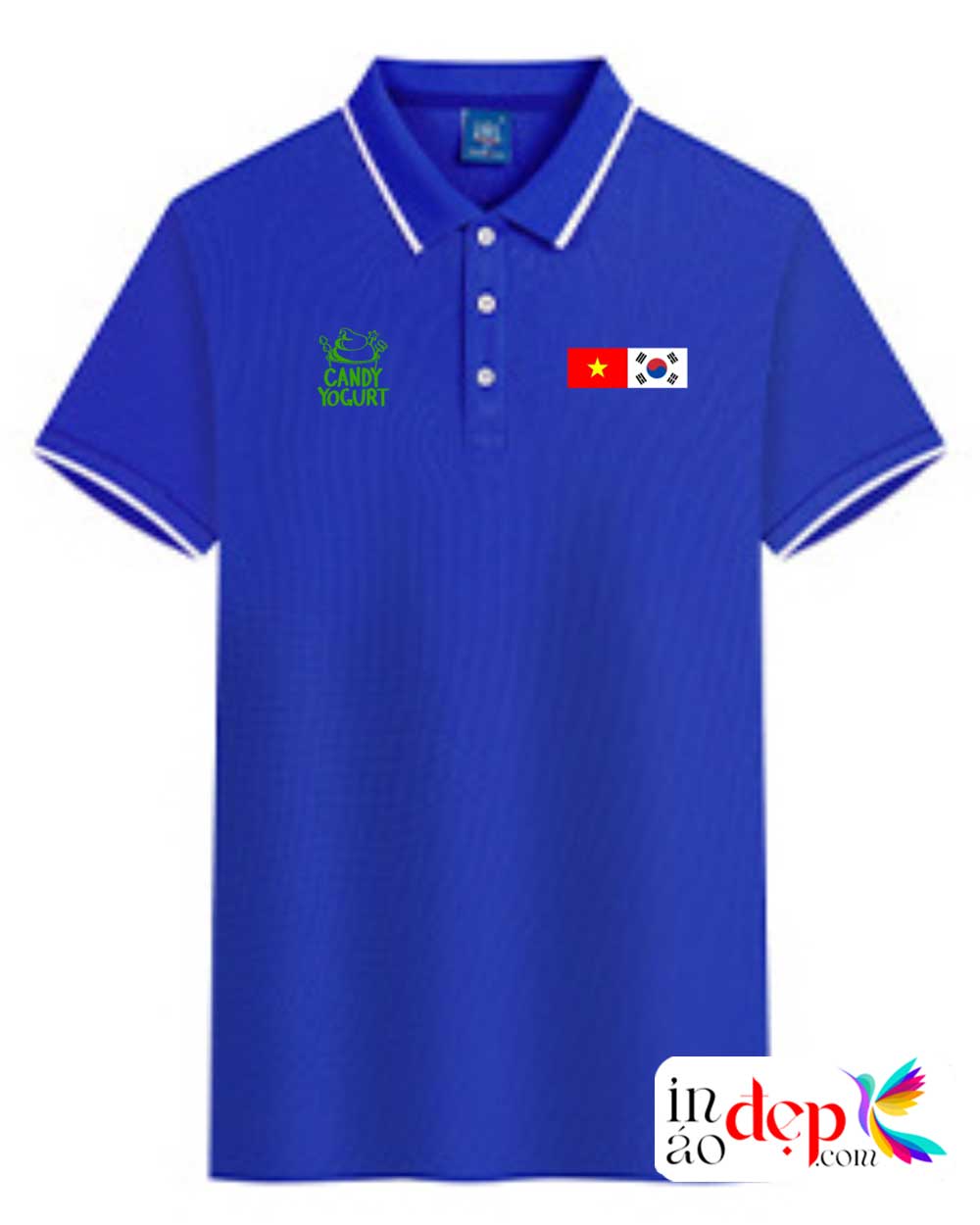 In áo phông đồng phục Candy Yogurt màu xanh YA