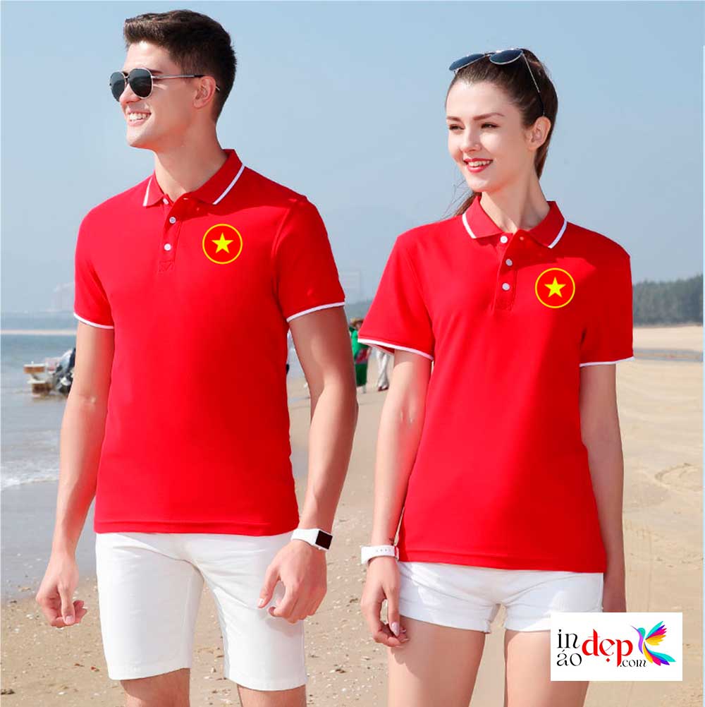 In áo phông In ngôi sao vàng trong hình tròn