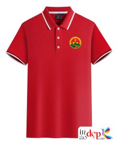 In áo phông màu đỏ Hội nữ chiến sĩ Trường Sơn E35 Hải Phòng