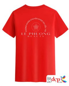 In áo phông màu đỏ Le Phuong Beauty