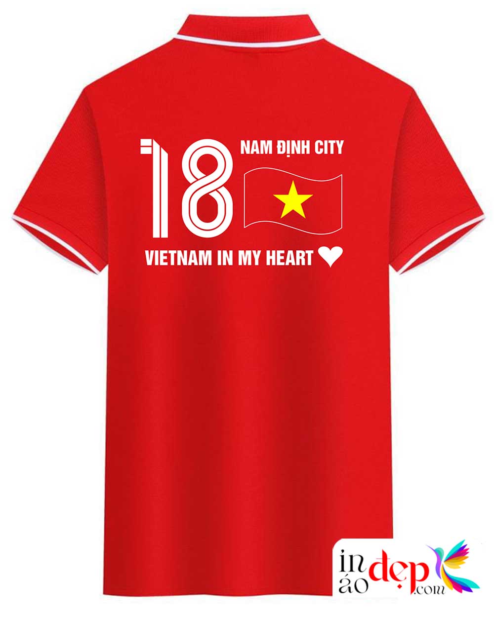 In áo phông màu đỏ Vũ Hiếu Nghĩa - 18 Nam Định City Việt Nam