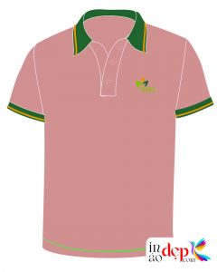 In áo phông màu hồng phối xanh lá cây Công ty EHC