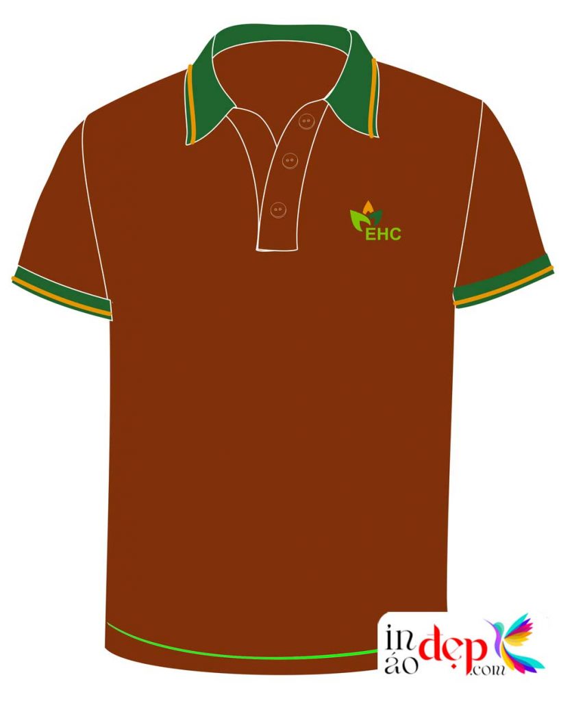 In áo phông màu nâu đất Công ty EHC