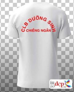 In áo phông màu trắng CLB dưỡng sinh Chiềng Ngần