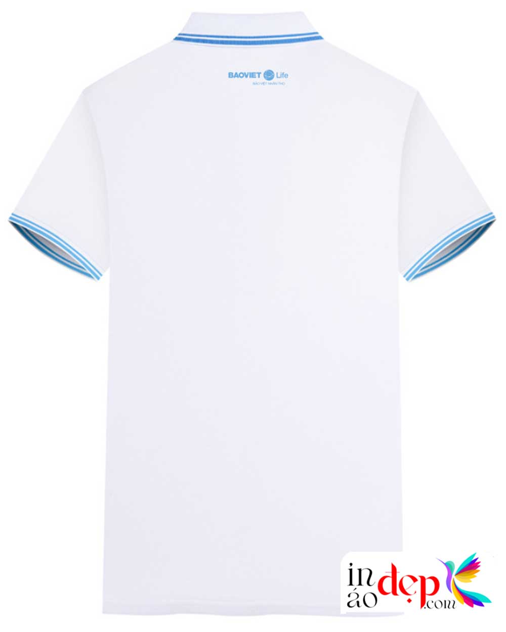 In áo phông màu trắng phối xanh Bảo hiểm nhân thọ Bảo Việt Life