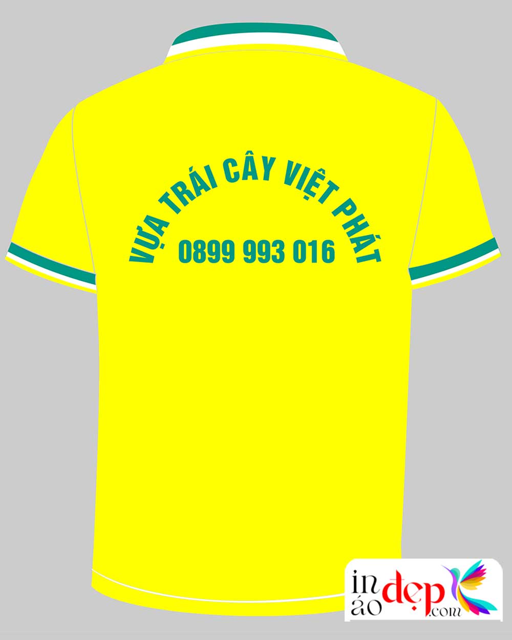 In áo phông màu vàng Vựa trái cây Việt Phát