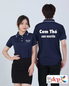 In áo phông màu xanh đen Quán Cơm thố Anh Nguyễn