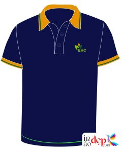 In áo phông màu xanh dương Công ty EHC