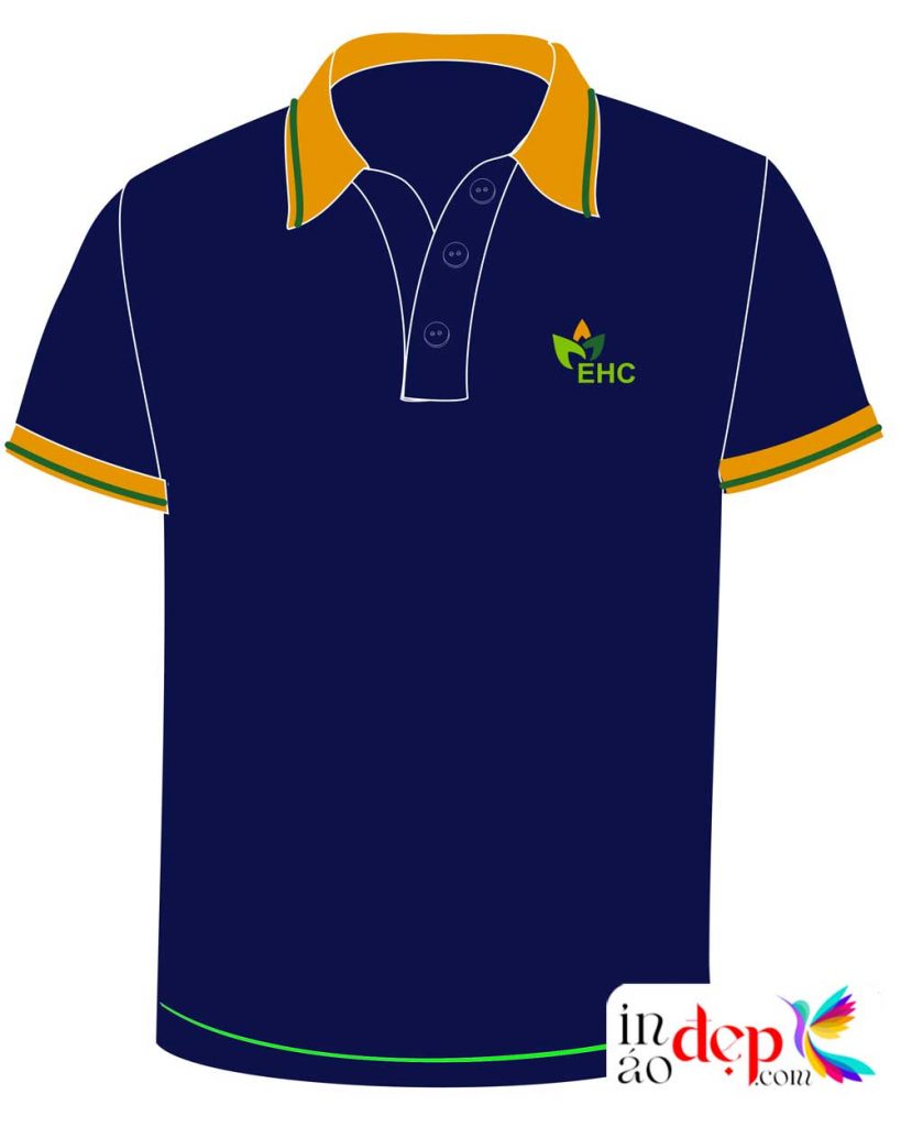 In áo phông màu xanh dương Công ty EHC