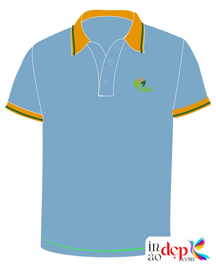 In áo phông màu xanh lam nhạt Công ty EHC