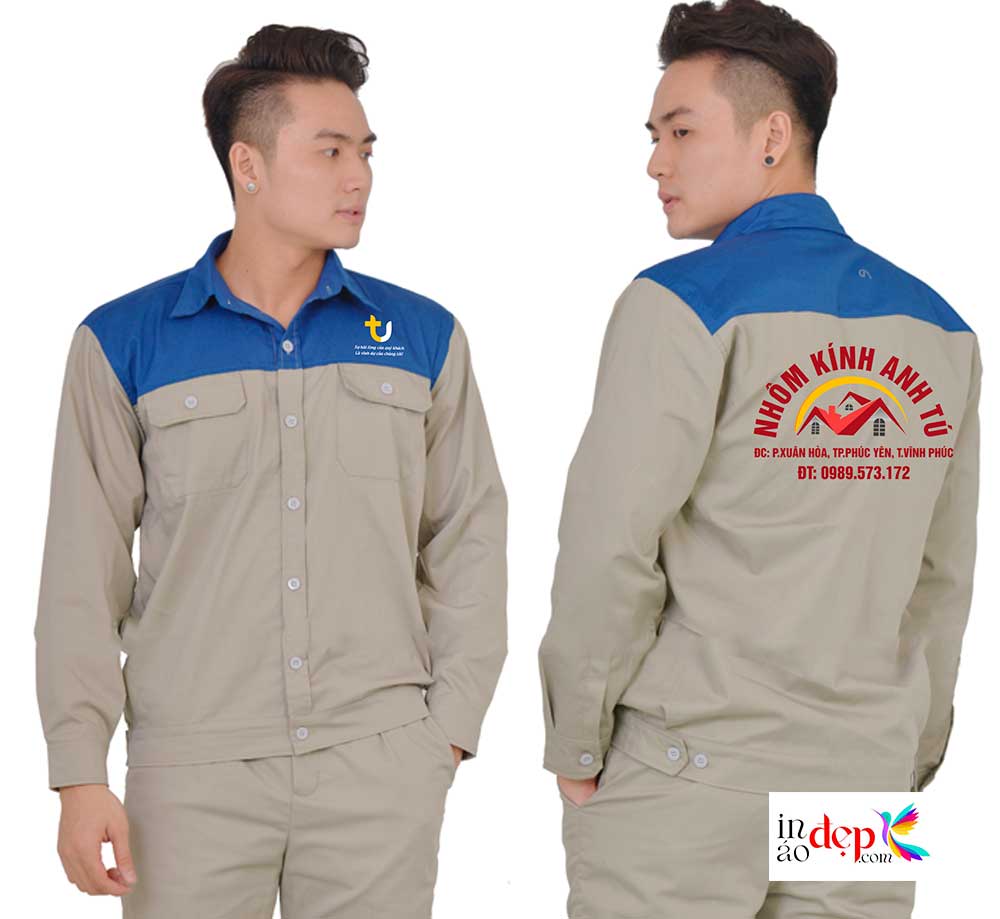 In đồng phục bảo hộ Nhôm kính Anh Tú