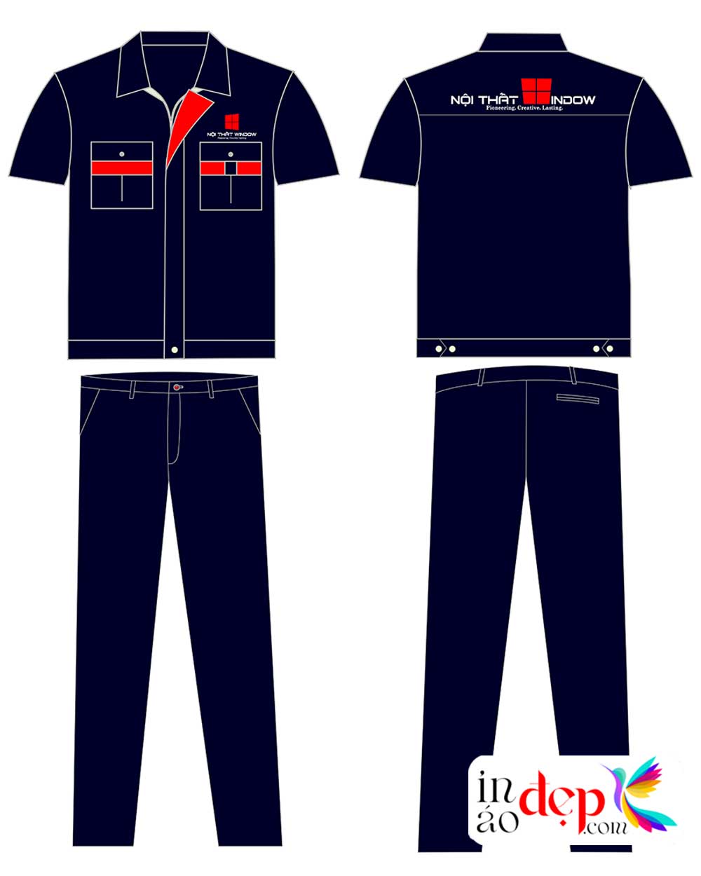 In đồng phục bảo hộ ngắn tay Nội thất Window