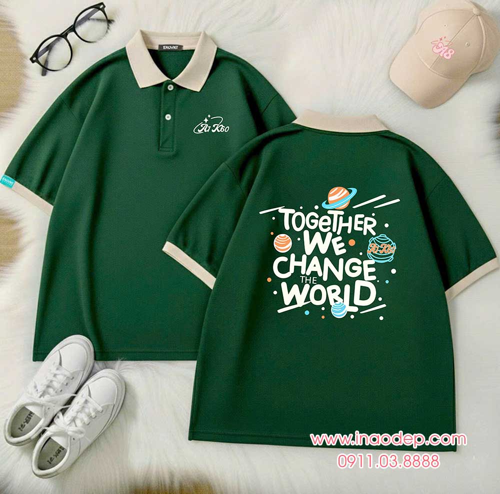 In áo Lớp A1 K60 Trường Láng Hạ - Together We change the world