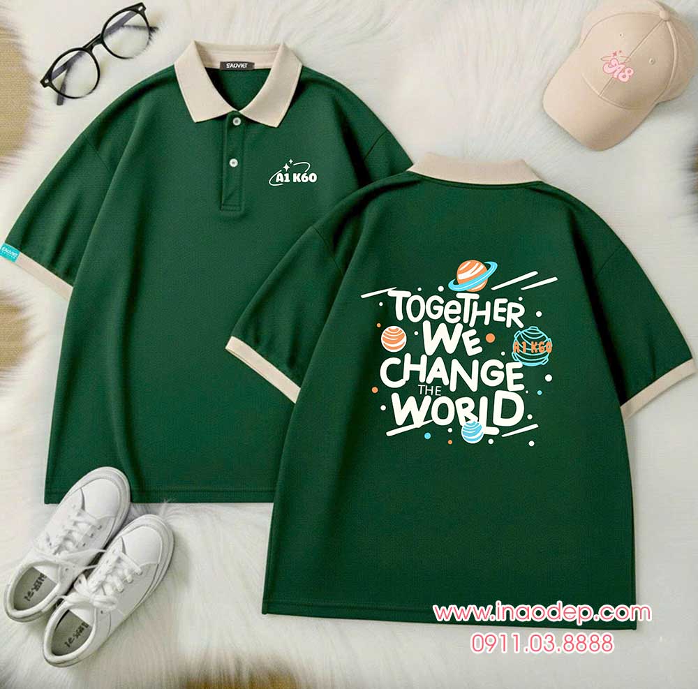 In áo Lớp A1 K60 Trường Láng Hạ - Together We change the world