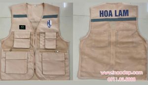 In áo gile đồng phục Công ty Hoa Lam màu be