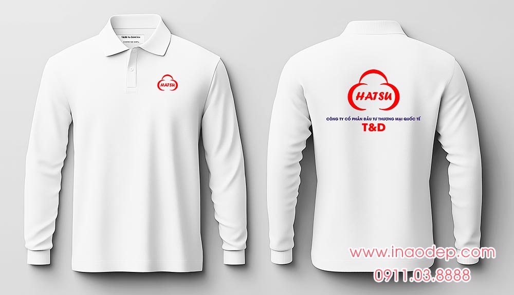 In áo phông dài tay Công ty cổ phần đầu tư Thương mại Quốc Tế Hatsu - T&D