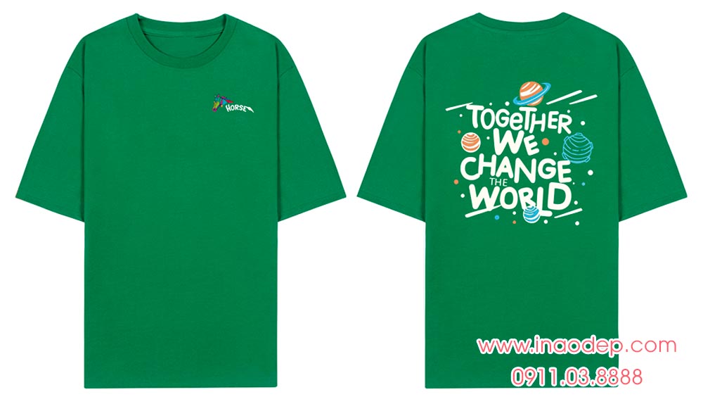 In áo phông đồng phục Horse - Together We change the World