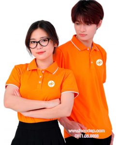 In áo phông đồng phục màu cam