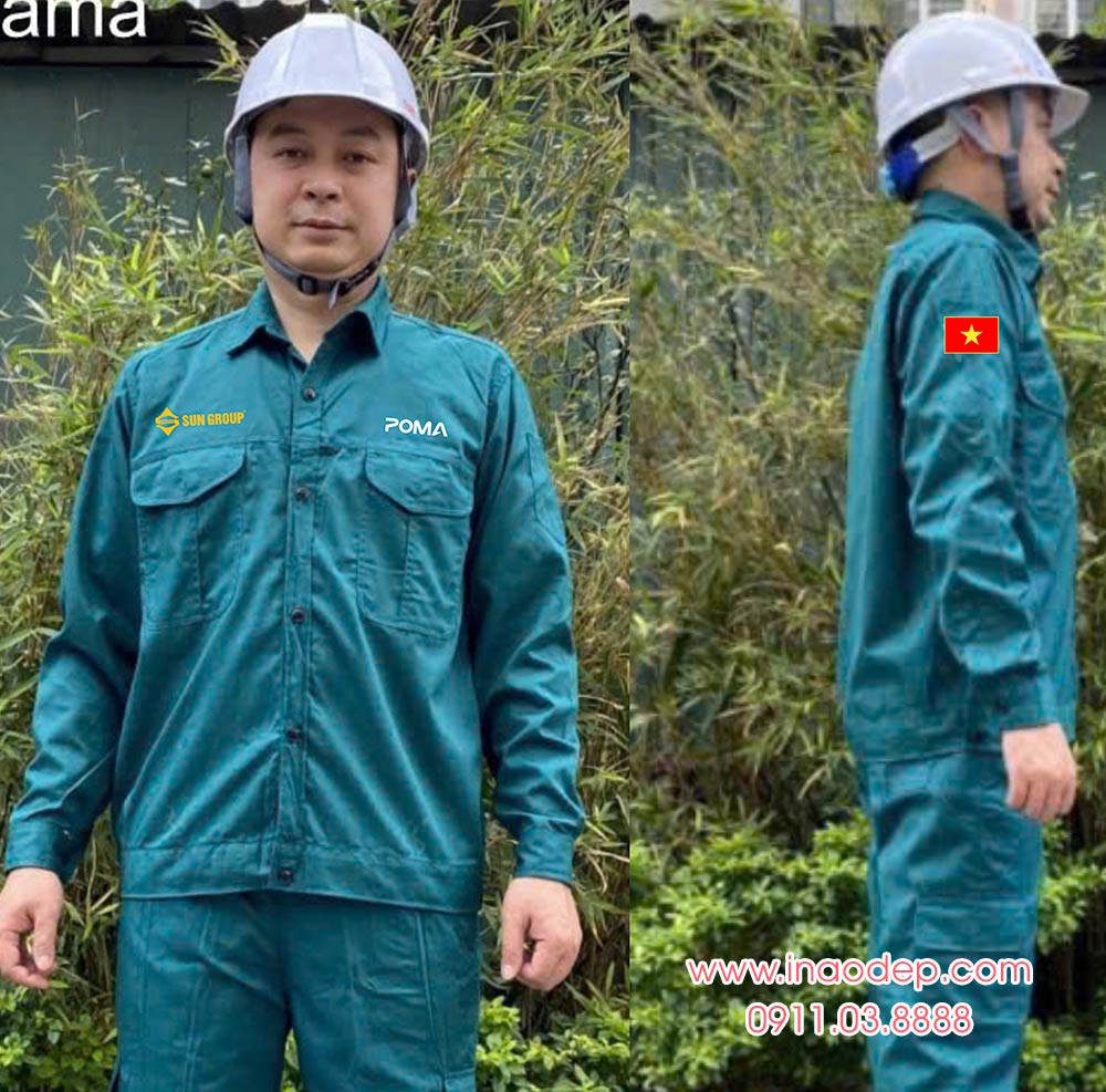 In đồng phục bảo hộ Công ty POMA Sun Group